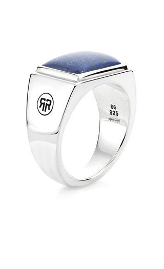 Rebel&Rose Silver Ring Without Tempo With Low Neck In Square Lapis Lazuli Rr-Rg033-S - Circuit: 66 Mm 