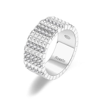 Rosato Sparkling Silver Ring With Cubic Zirconia Rzcu57 - Size: 58 Mm 