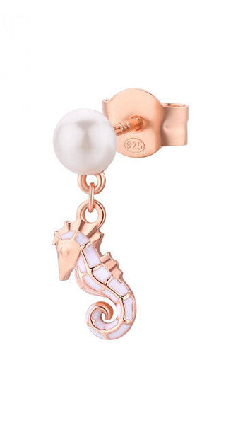 Rosato Verspielter einzelner Bronze-Ohrring mit Perle Into The Blue Rzib28 