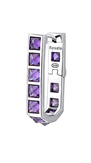 Rosato Modern Single Earring in Silver with Cubic Zirconia Rzcu86 