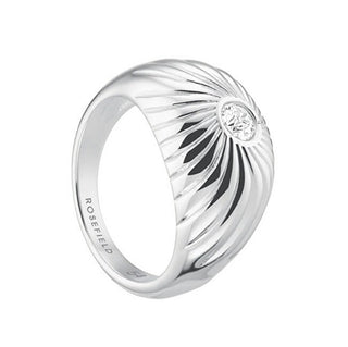 Rosefield Luksuriøs Stålring Med Solitaire Krystaller Jrbt Krets 56 mm — Ring