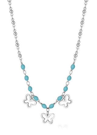 S'Agapõ Collier de perles en acier Butterflies Vibes Svb19 