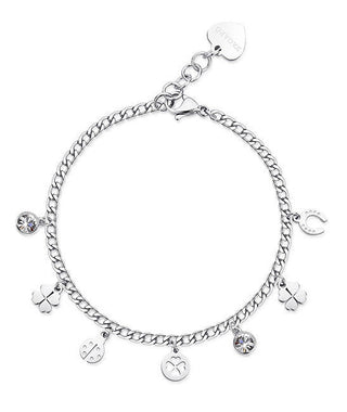 S'Agapõ Bracelet en acier avec message porte-bonheur Ssg13 