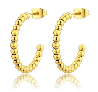 S'Agapõ Gold-Plated Hoop Earrings Shk40 