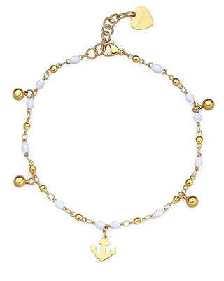 S'Agapõ Gold-Plated Beaded Ankle Bracelet Vibes Svb64 