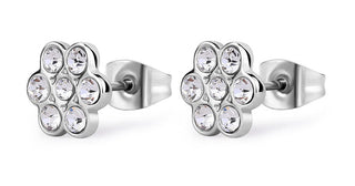 S'Agapõ Délicates boucles d'oreilles en acier avec cristaux transparents Aurora Sar48 