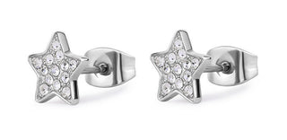 S'Agapõ Boucles d'oreilles en acier avec cristaux transparents Stars Aurora Sar50 