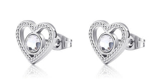 S'Agapõ Boucles d'oreilles en acier Cuori Lucky Light Skt47 