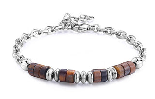 S'agapõ Bracciale In Acciaio Con Occhio Di Tigre Riot Srt32 Uomo — Bracciale