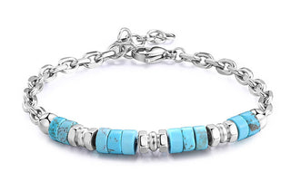 S'agapõ Riot SRT31 Bracciale in Acciaio con Turchese Uomo — Bracciale