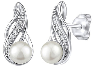 Silvego JST16498 Orecchini in Argento con Perla Naturale Bianca — Kolczyki