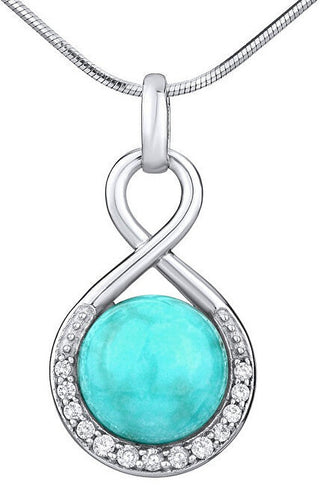 Silvego Pendentif en argent avec turquoise naturelle Jst14709Tu 