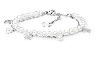 Silvego Bracciale Elegante Argento Perle e Zirconi — Bracciale