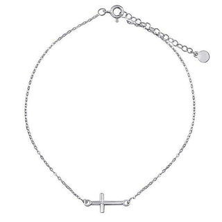 Silvego Decorative Silver Chain on Bree's Leg with Cross Zt200770A 
