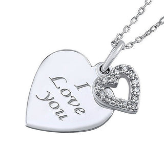 Silvego Halskette aus Silber mit Herzanhänger "Ich liebe dich" Zt131008Nw 