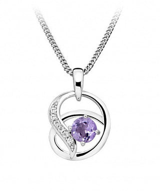 Silver Cat Sc457 Modische Halskette aus synthetischem Amethyst (Kette, Anhänger) 