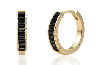 Sparkling Orecchini Placcati Oro Con Zirconi Cubici Neri Eag23-Cz02 — Orecchini