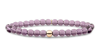 Sparkling Bracciale Perline Oro Rosa Viola 6 mm — Bracciale