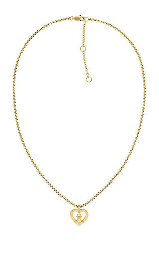 Tommy Hilfiger Elegante Vergoldete Herz-Monogramm-Halskette 2780918 
