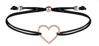 Troli Armbånd Snor Hjerte Svart/Bronse — Armbånd
