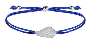 Troli Bracciale Cordino Ala Angelo Blu/Acciaio — Bracciale