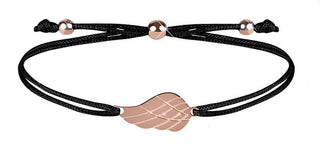 Troli Bracciale Cordino Ala d'Angelo Nero/Bronzo — Armband