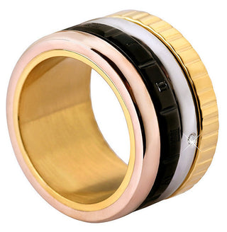 Troli Anello Acciaio Quattro Toni Circuito 51 mm — Pierścionek