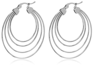 Troli Pendientes con aros de acero de lujo 