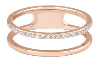 Troli Anello Doppio Minimalista Oro Rosa 57mm — Ring