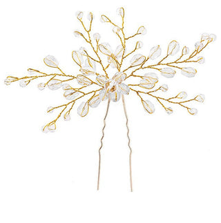Troli Horquilla decorativa chapada en oro con cuentas 