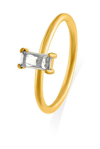 Troli Anello Pläterad Guld Med Transparent Zirkon Krets 57 Mm — Ring