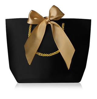 Troli Schwarze Geschenktasche mit goldenem Band M 