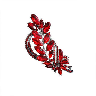 Troli Spilla Cristalli Rossi Twig Silver — Spilla