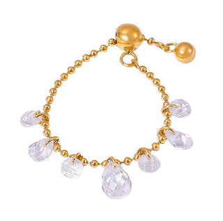 Troli Shiny Gold-Plated Steel Chain Ring 