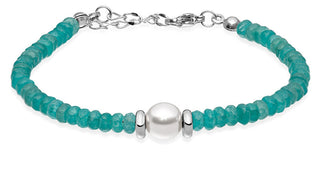Troli Bracelet avec perles turquoise délicates et perle Vesb0712S-B 