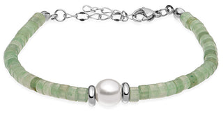Troli Vesb0712S-E Perline Verdi con Perla — Armband