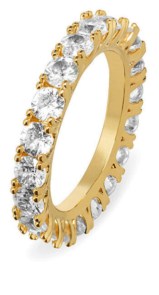 Troli Funkelnder vergoldeter Ring mit Zirkonia Vbr039G-A - Umfang: 60 Mm 
