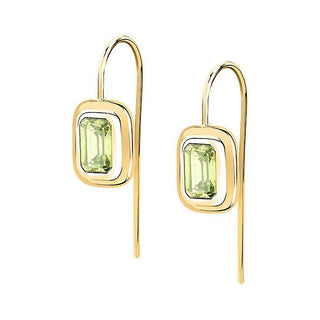 Trussardi Orecchini Placcati Oro Con Zircone Verde T-Design Tjaxa26 — Orecchini