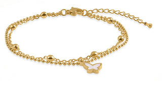 Troli Bracciale Doppio Placcato Oro Con Papillon — Bracciale