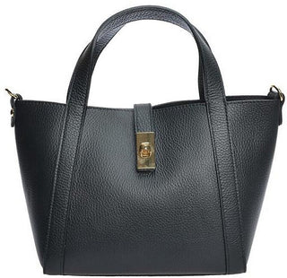 Anna Luchini Farbige Damen-Handtasche aus Leder schwarz 
