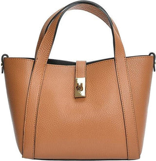Anna Luchini Borsa A Mano In Pelle Cognac Donna — Borsa a mano