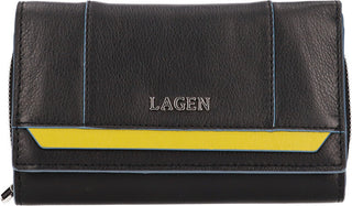 Laget dame skinnlommebok 5797 svart — Portafoglio