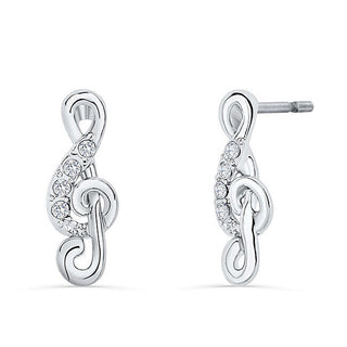 Crystalp orecchini a lobo originali Chiave di violino 4363.CRY.R
