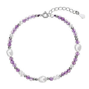 Evolution group Silver Bracciale con pearls and amethysts 13113.3