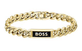 Hugo boss Złocona Bransoletka męska Kassy Emblem 1580680 - Długość: 19 cm