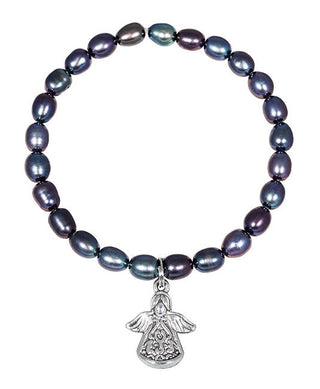 Jwl luxury pearls Pulsera de perlas con ángel de metal JL0524