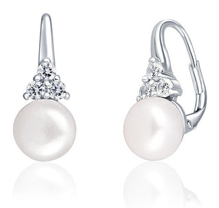 Jwl luxury pearls Boucles d'oreilles en argent avec perles véritables et zircons JL0641