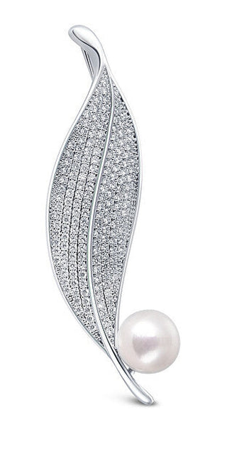 Perlas brillantes Jwl luxury pearls Spilla Leaflet JL0701