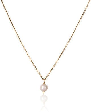 Collana dorata bellissima con perla bianca reale JL0679