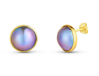 Jwl luxury pearls Pendientes Mabe de perla real chapados en oro lujo JL0831